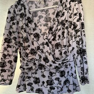 Joseph Ribkoff White and Black Floral Top